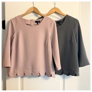2 Scalloped Hem Blouses - Bundle